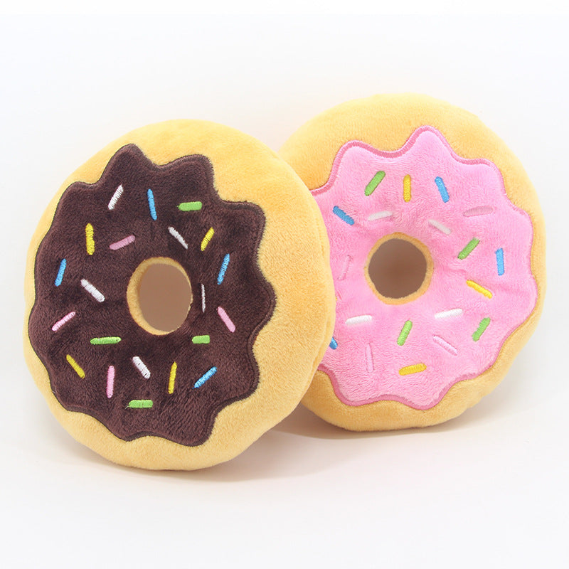 DonutDream Plush Squeaky Dog Toy 🥩🐶 — Soft Holiday Donut Chew & Comfort Toy