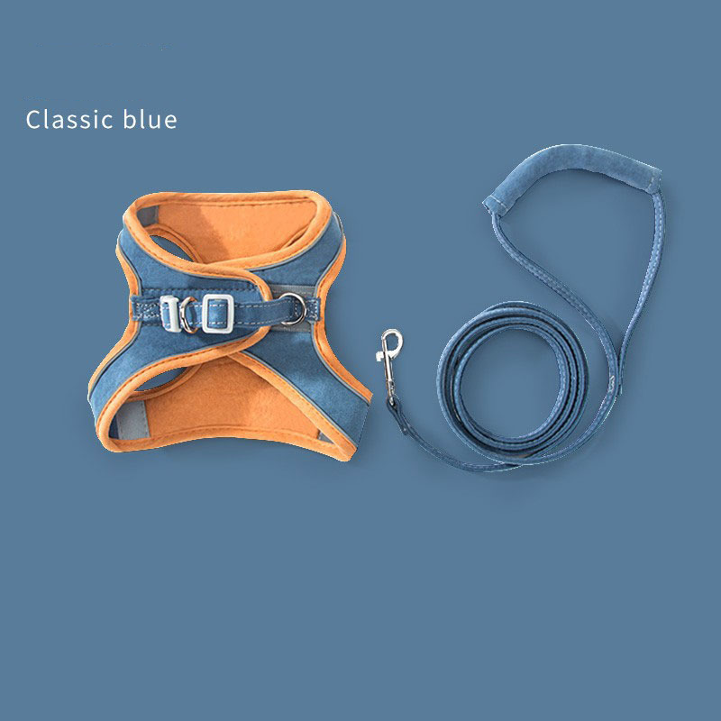 The VestWalk Suede Pet Harness Leash - Colorful Vest-Style Chest Strap for Cats & Small Dogs! 🐱🐶