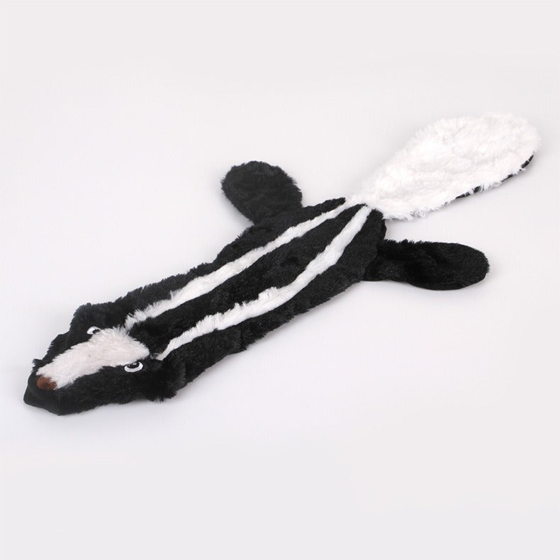 WildSqueak Long Animal Dog Toy 🐿️🦝🐇🐺 — Corduroy Squeaky Plush for Dogs & Cats