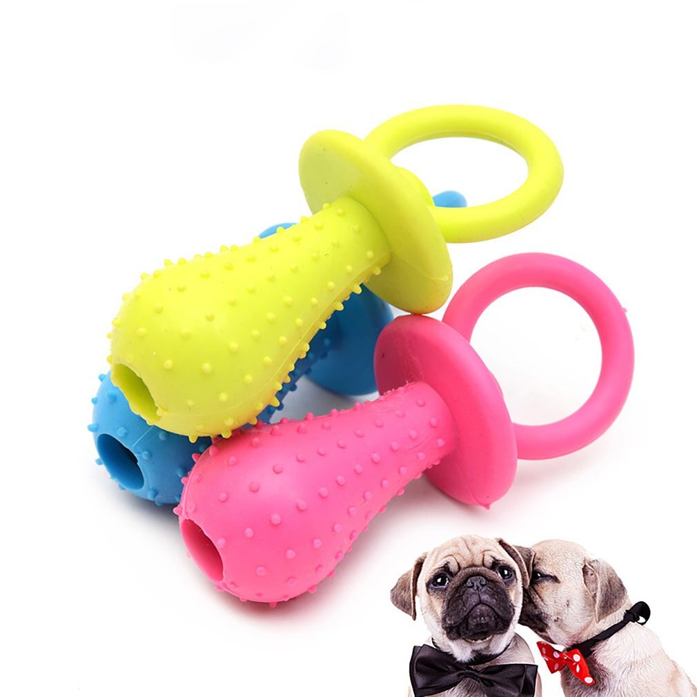 ChewSoothe Rubber Pacifier Dog Toy 🍼🐶 — Jingle Sound Molar Chew Toy for Teething Puppies (2-Pack)