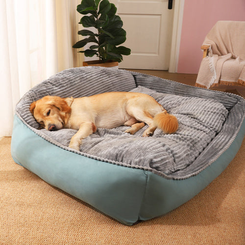 CloudNap Fleece Dog Sofa Bed ☁️🐾 — All-Season Removable Washable Pet Kennel Mat for Large Dogs