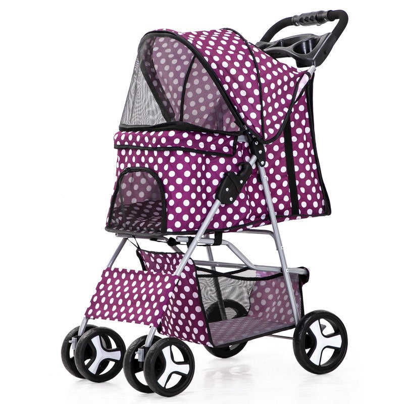 🐾 The Rolls-Royce of Pet Strollers – Foldable 4-Wheel Cart for Cats & Dogs 🐶🐱