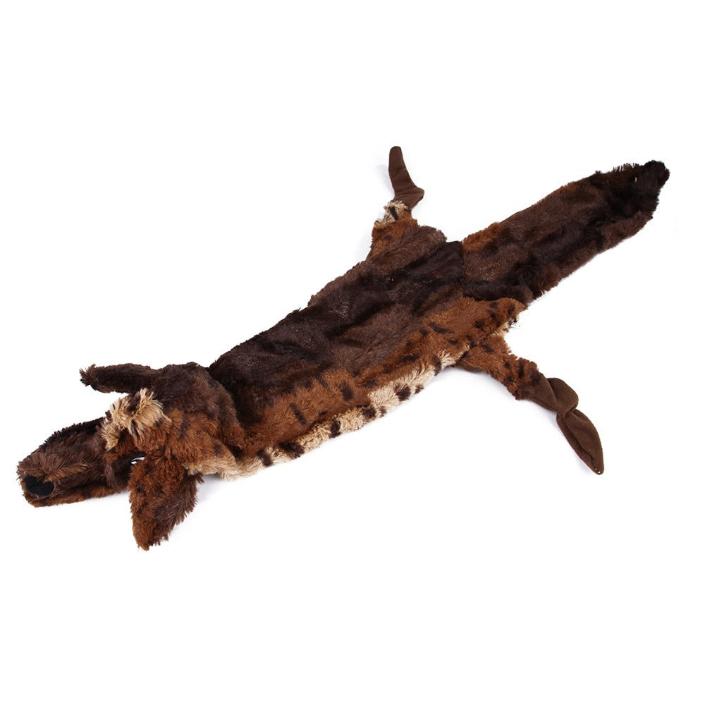 WildSqueak Long Animal Dog Toy 🐿️🦝🐇🐺 — Corduroy Squeaky Plush for Dogs & Cats