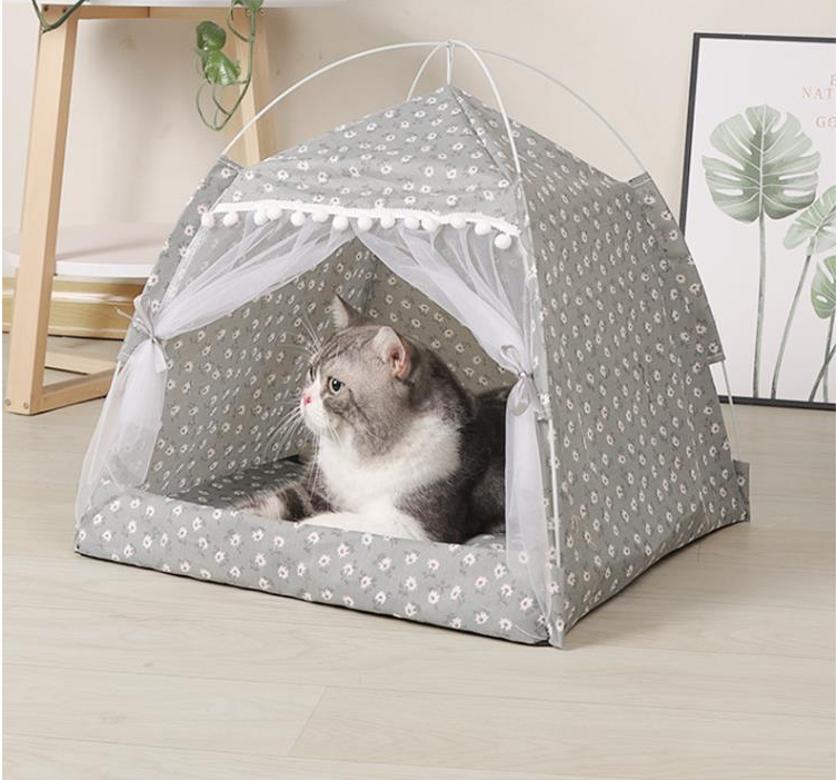 WigWam Pet Teepee Tent Bed ⛺🐾 — Indoor Canvas Tent House for Dogs & Cats