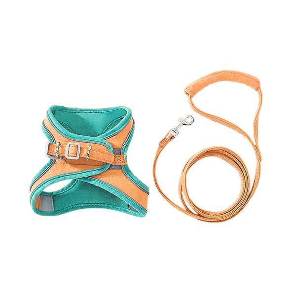 The VestWalk Suede Pet Harness Leash - Colorful Vest-Style Chest Strap for Cats & Small Dogs! 🐱🐶