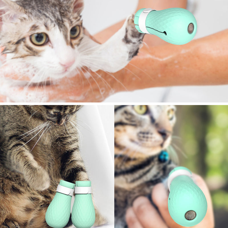 The No-Scratch Bath Boots for Cats - Grooming Just Got Safer! 🐱💚