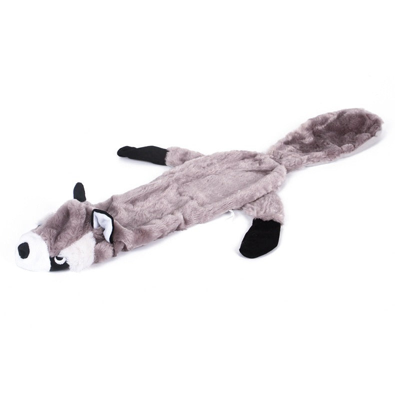 WildSqueak Long Animal Dog Toy 🐿️🦝🐇🐺 — Corduroy Squeaky Plush for Dogs & Cats