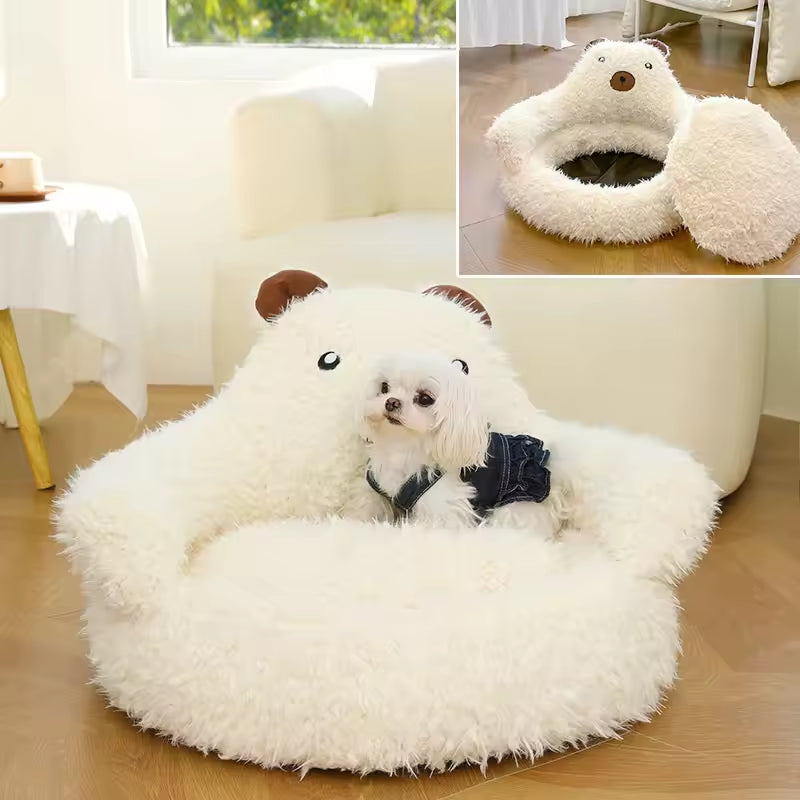 FluffAlpaca Faux Fur Pet Bed 🦙🐾 — Warm Non-Slip Winter Nest for Cats & Dogs