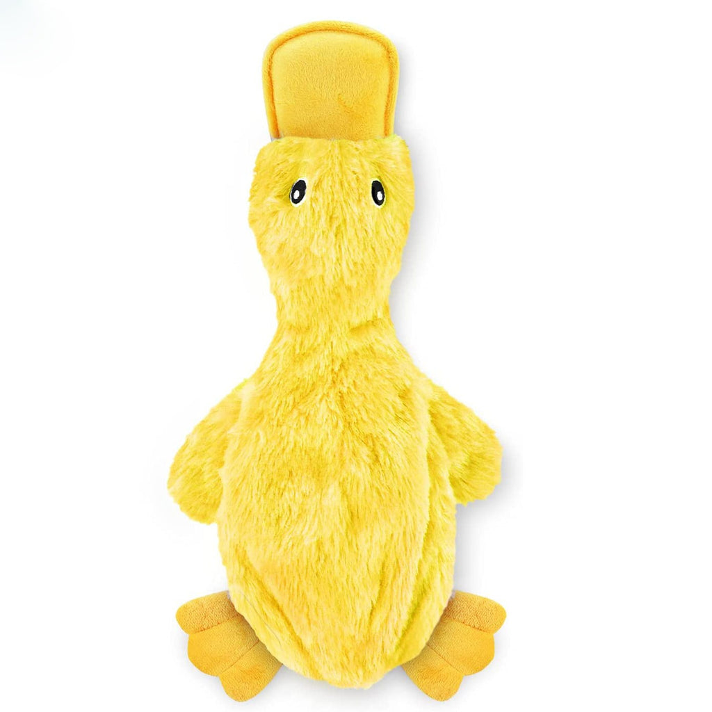 FlatQuack Plush Squeaky Duck Dog Toy 🦆🐶 — Soft Unfilled Crinkle Chew Toy for Dogs
