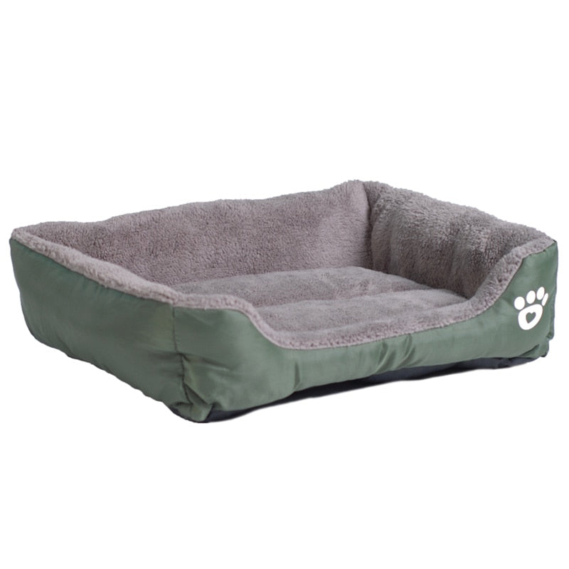 PawPrint Fleece Pet Sofa Bed 🐾🛋️ — Waterproof Non-Slip Warm Nest for Dogs & Cats, 11 Colors