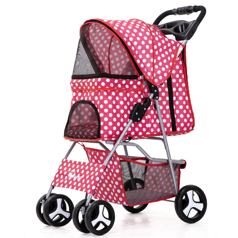 🐾 The Rolls-Royce of Pet Strollers – Foldable 4-Wheel Cart for Cats & Dogs 🐶🐱