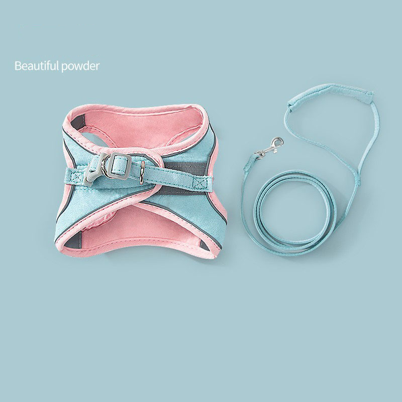 The VestWalk Suede Pet Harness Leash - Colorful Vest-Style Chest Strap for Cats & Small Dogs! 🐱🐶