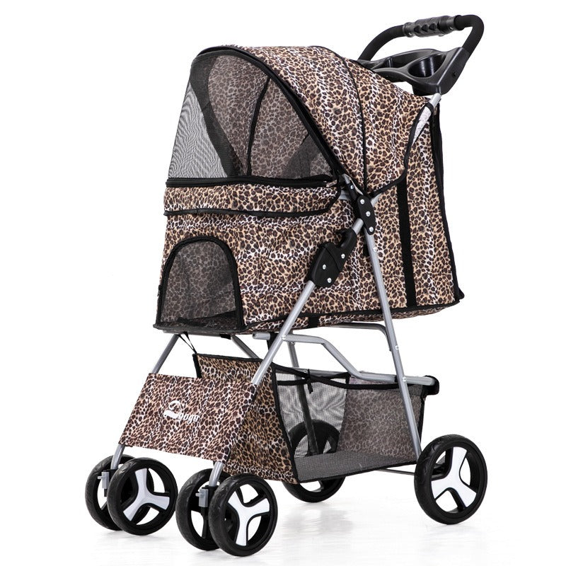 🐾 The Rolls-Royce of Pet Strollers – Foldable 4-Wheel Cart for Cats & Dogs 🐶🐱