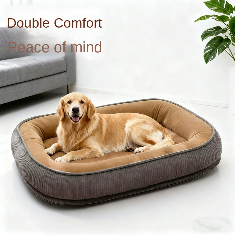CozyDen Semi-Enclosed Pet Bed 🏠🐾 — Warm, Washable All-Season Dog & Cat House Pad
