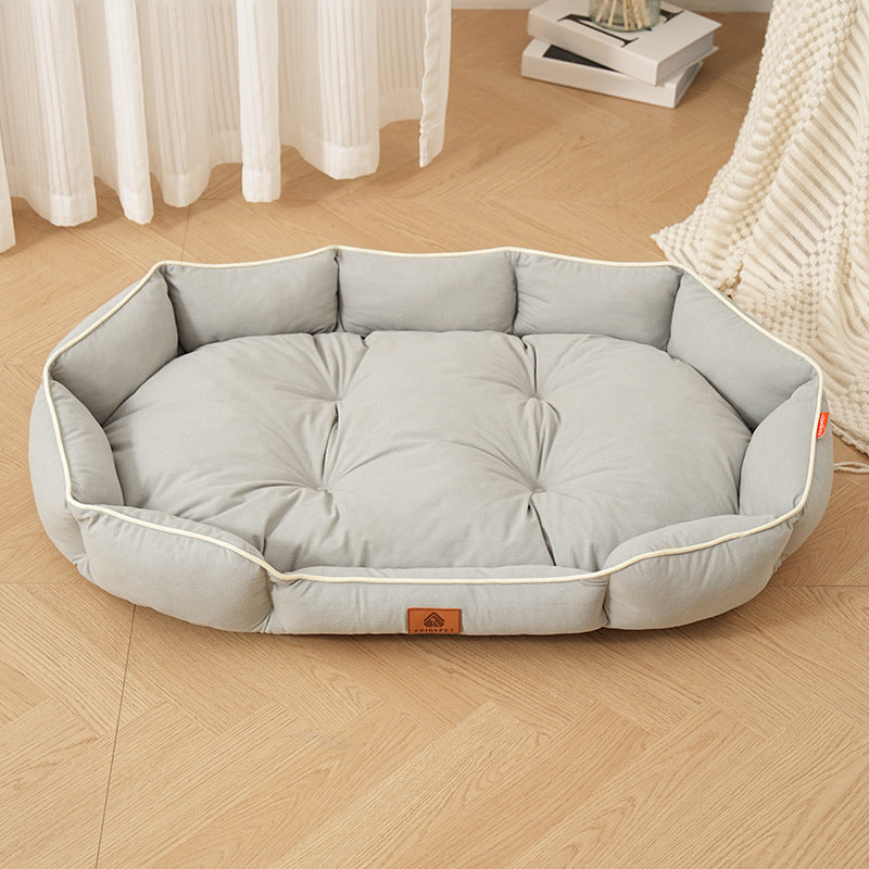 OvalNest Suede Dog Bed 🫖🐾 — Soft Plush Pet Nest for Small, Medium & Large Dogs