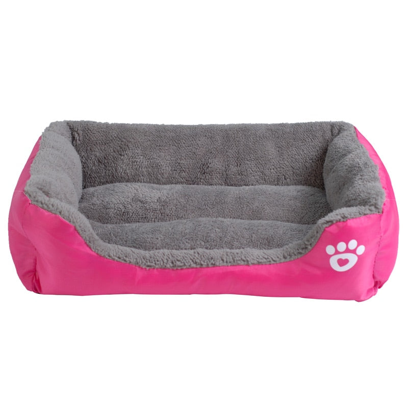 PawPrint Fleece Pet Sofa Bed 🐾🛋️ — Waterproof Non-Slip Warm Nest for Dogs & Cats, 11 Colors