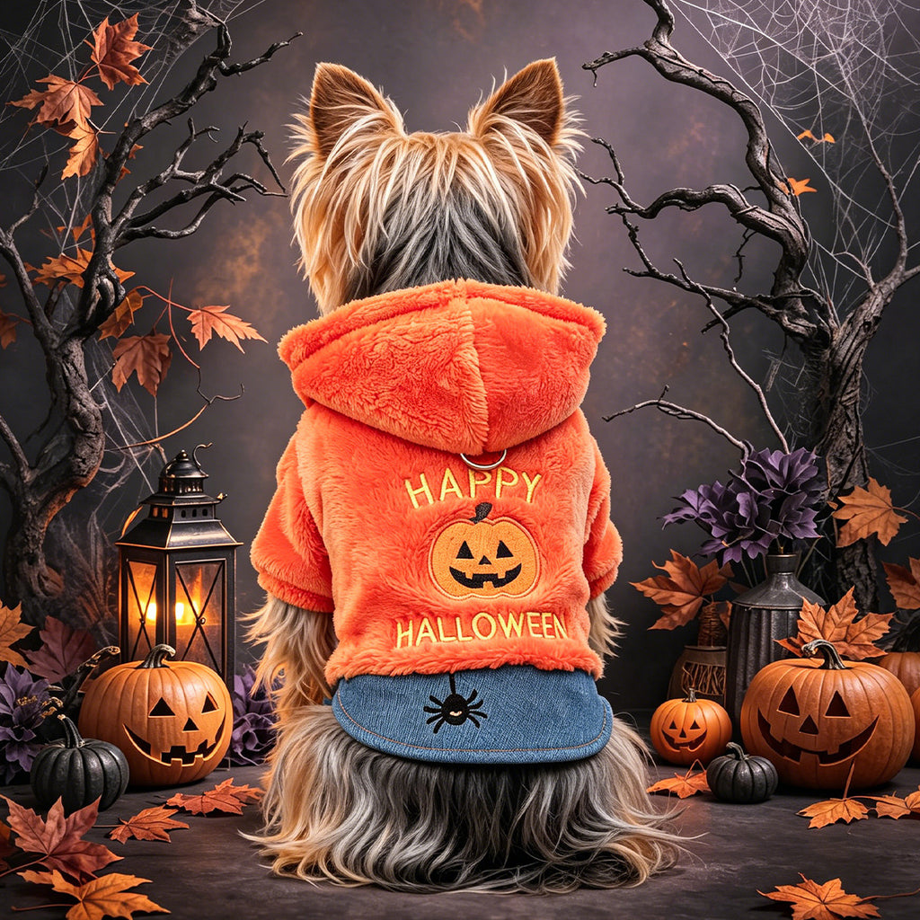 Pumpkin Halloween Hoodie for Small Dogs & Cats 🎃🧡