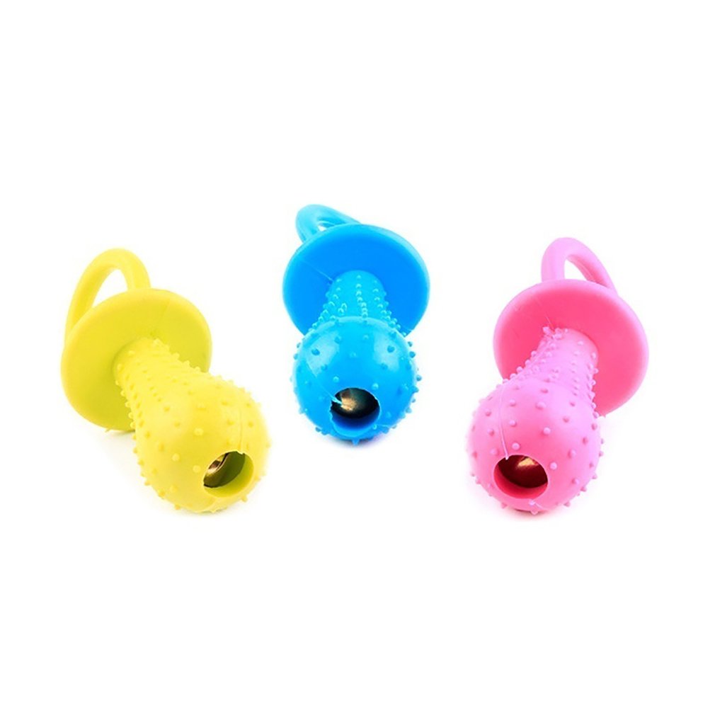ChewSoothe Rubber Pacifier Dog Toy 🍼🐶 — Jingle Sound Molar Chew Toy for Teething Puppies (2-Pack)