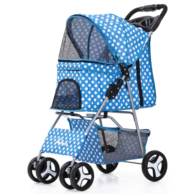 🐾 The Rolls-Royce of Pet Strollers – Foldable 4-Wheel Cart for Cats & Dogs 🐶🐱