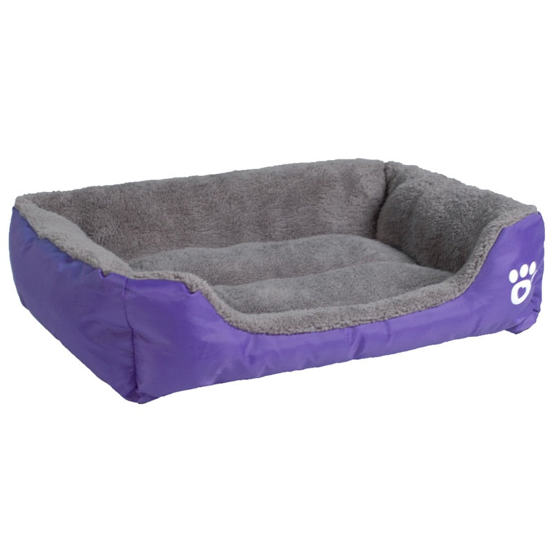 PawPrint Fleece Pet Sofa Bed 🐾🛋️ — Waterproof Non-Slip Warm Nest for Dogs & Cats, 11 Colors