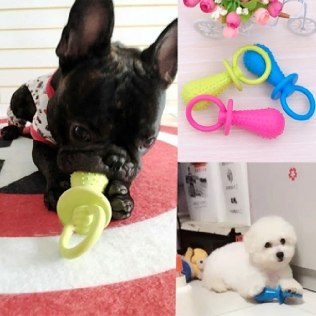 ChewSoothe Rubber Pacifier Dog Toy 🍼🐶 — Jingle Sound Molar Chew Toy for Teething Puppies (2-Pack)