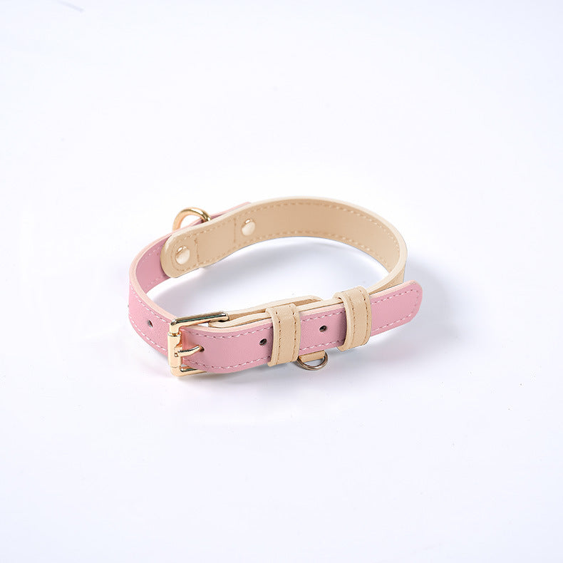 The LeatherLux Dog Collar - Genuine Leather Collar for Dogs & Cats in Gorgeous Colors! 🐶🦴