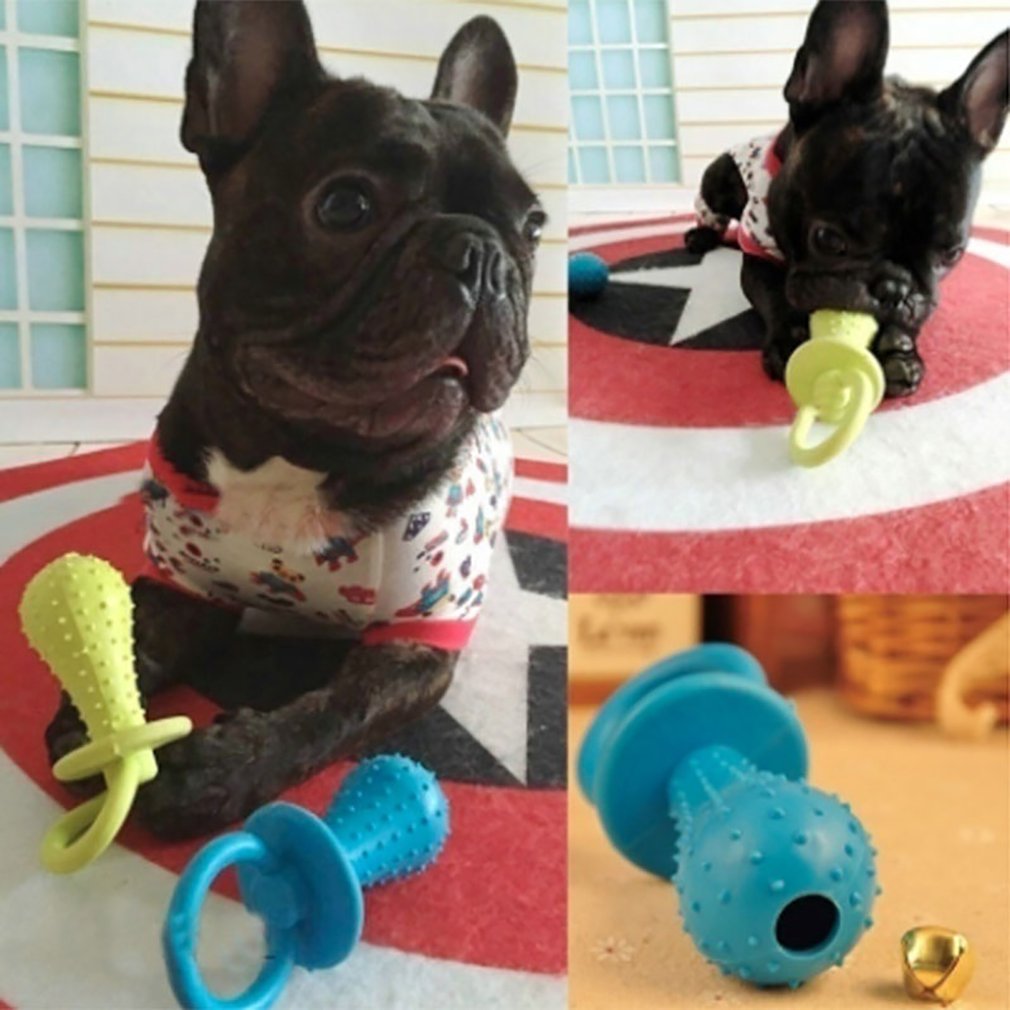 ChewSoothe Rubber Pacifier Dog Toy 🍼🐶 — Jingle Sound Molar Chew Toy for Teething Puppies (2-Pack)