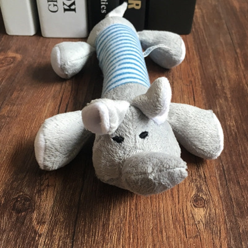 SquishPals Plush Squeaky Dog Toy 🐘🐷🦤 — Soft Fleece Chew & Cuddle Toy for Dogs & Cats