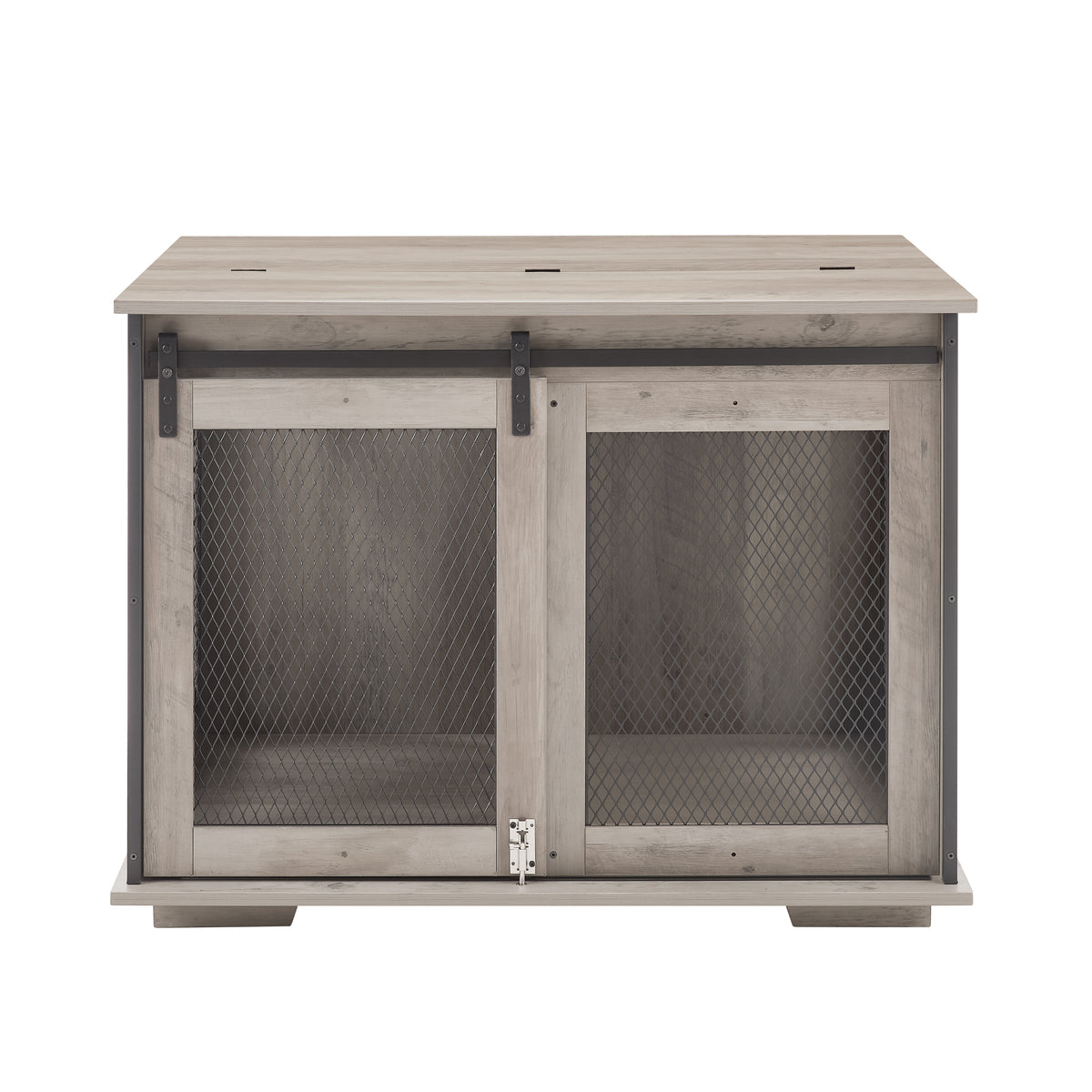 The HomeNest Farmhouse Dog Crate Furniture - Sliding Barn Door Kennel End Table with Flip-Top! 🐶🏡