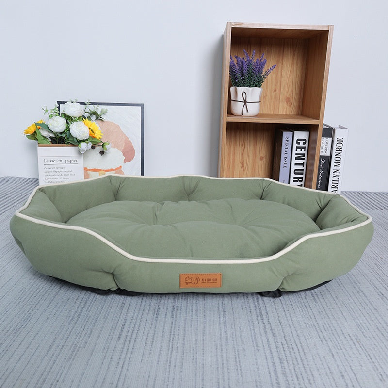 OvalNest Suede Dog Bed 🫖🐾 — Soft Plush Pet Nest for Small, Medium & Large Dogs