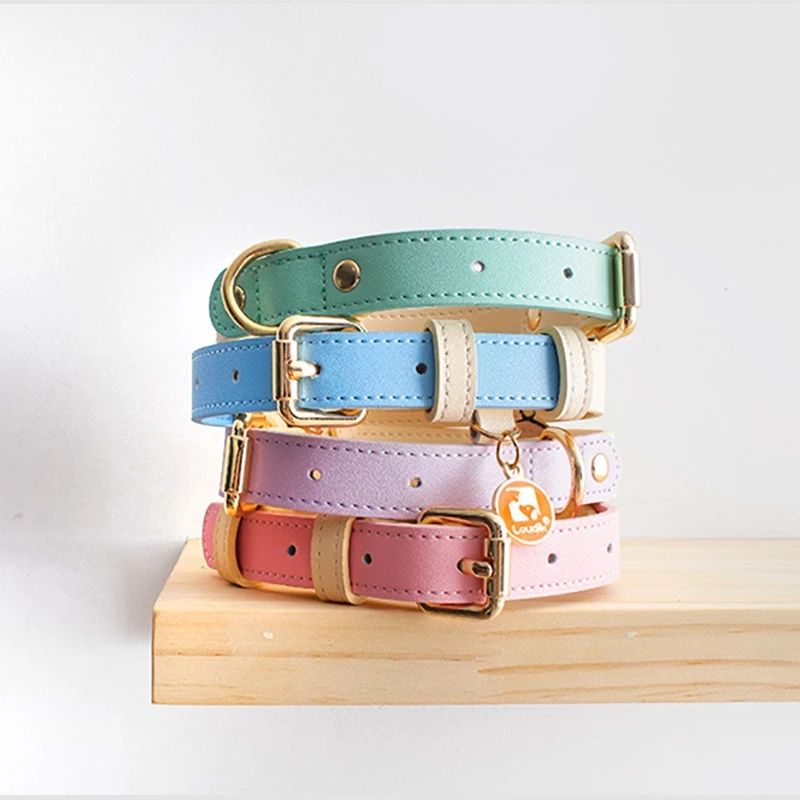 The LeatherLux Dog Collar - Genuine Leather Collar for Dogs & Cats in Gorgeous Colors! 🐶🦴