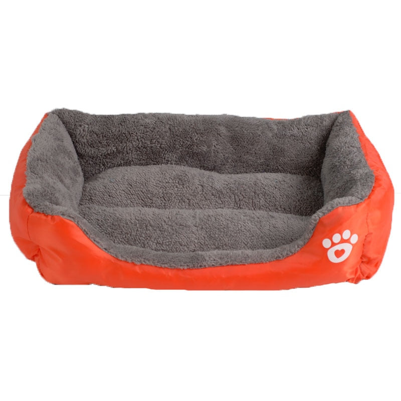 PawPrint Fleece Pet Sofa Bed 🐾🛋️ — Waterproof Non-Slip Warm Nest for Dogs & Cats, 11 Colors