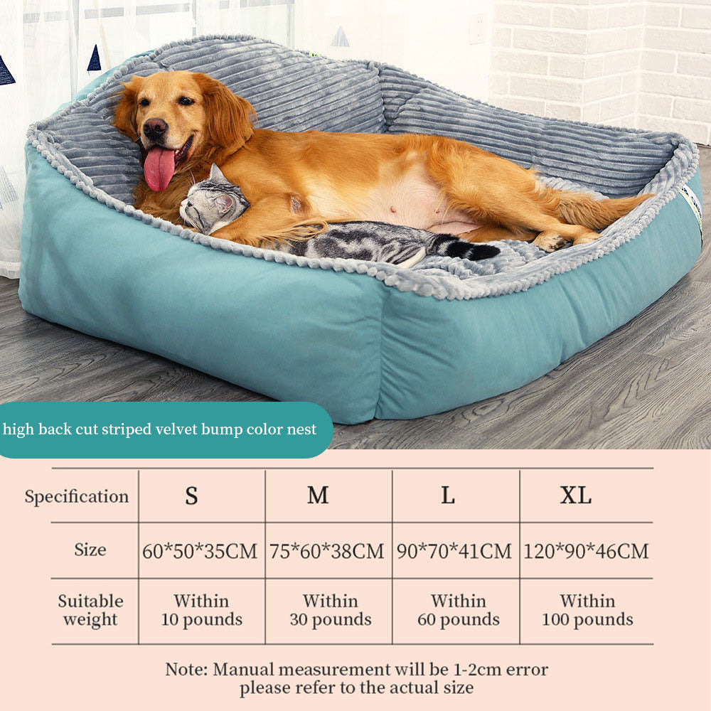 CloudNap Fleece Dog Sofa Bed ☁️🐾 — All-Season Removable Washable Pet Kennel Mat for Large Dogs