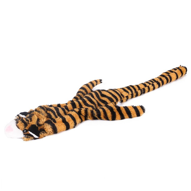 WildSqueak Long Animal Dog Toy 🐿️🦝🐇🐺 — Corduroy Squeaky Plush for Dogs & Cats