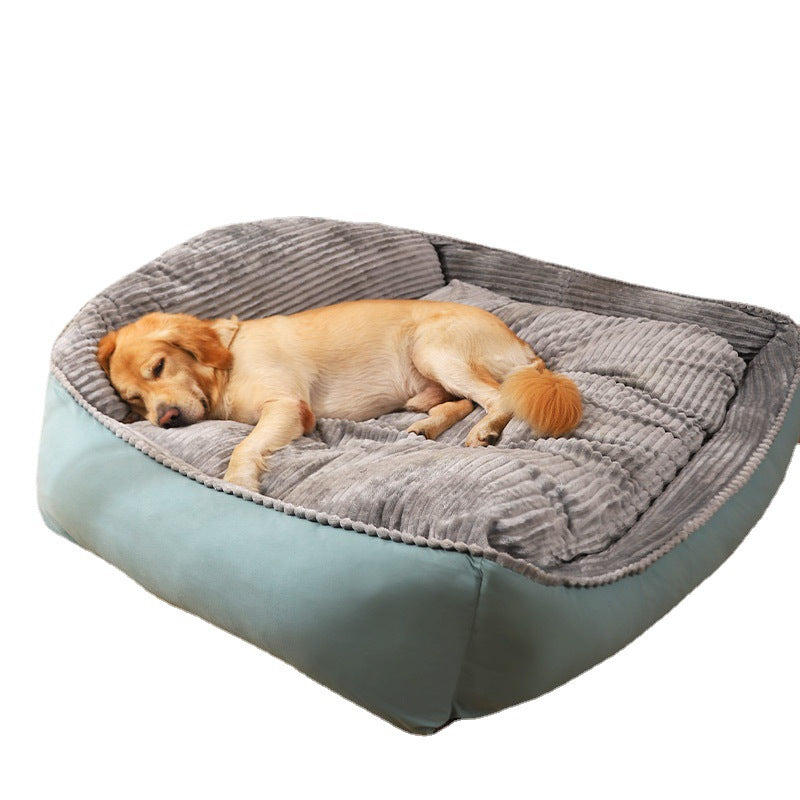 CloudNap Fleece Dog Sofa Bed ☁️🐾 — All-Season Removable Washable Pet Kennel Mat for Large Dogs