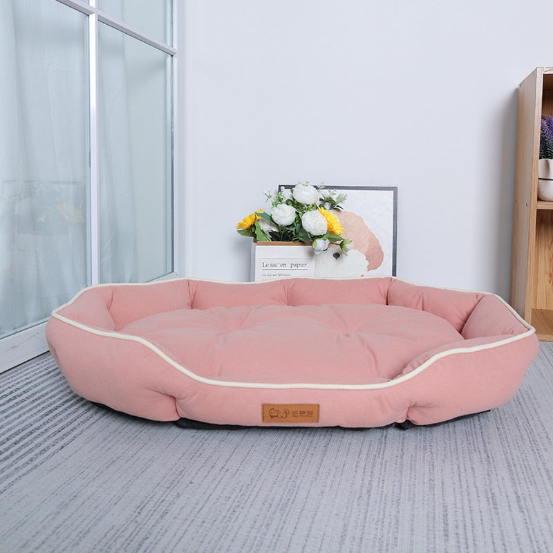 OvalNest Suede Dog Bed 🫖🐾 — Soft Plush Pet Nest for Small, Medium & Large Dogs