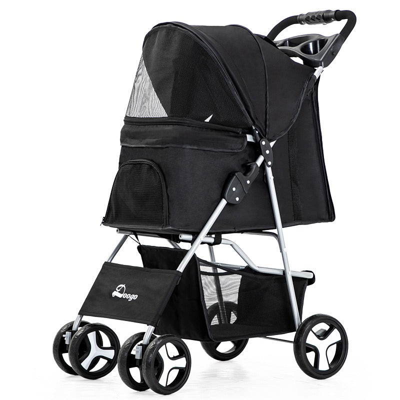 🐾 The Rolls-Royce of Pet Strollers – Foldable 4-Wheel Cart for Cats & Dogs 🐶🐱