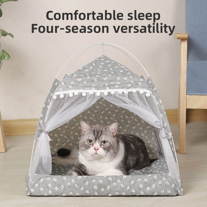 WigWam Pet Teepee Tent Bed ⛺🐾 — Indoor Canvas Tent House for Dogs & Cats