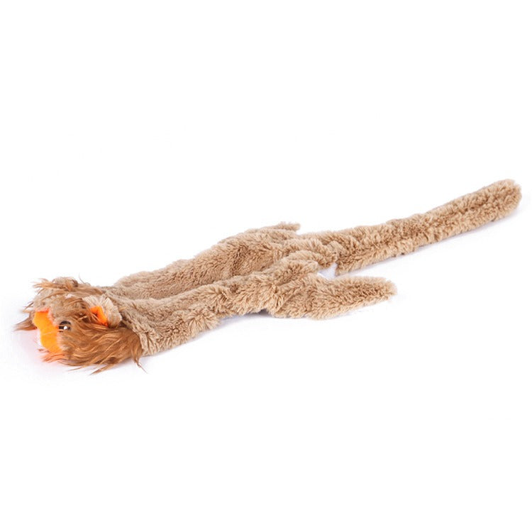 WildSqueak Long Animal Dog Toy 🐿️🦝🐇🐺 — Corduroy Squeaky Plush for Dogs & Cats