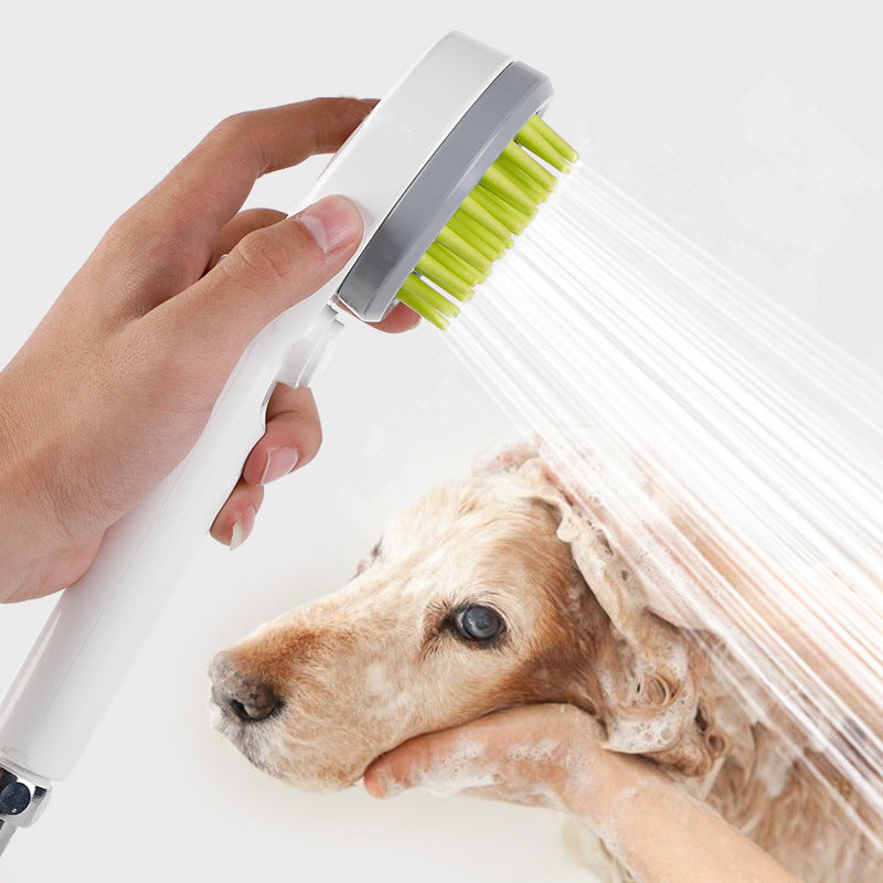 AquaScrub Pet Shower Brush & Nozzle 🚿🐶 — Massage Bath Brush for Dogs & Cats