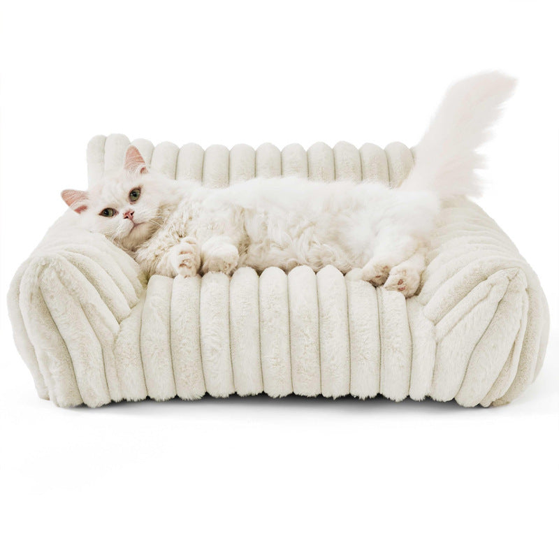 VelvetNap Plush Pet Sofa Bed 🛋️🐾 — Washable Rabbit Fur All-Season Dog & Cat Mattress