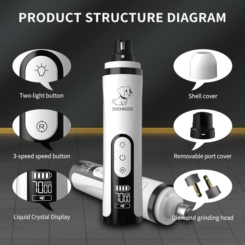The Paw-dicure Pro LED Nail Grinder - Stress-Free Nail Trims! 🐾✨