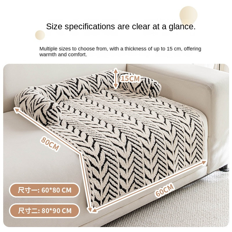 PlushGuard Non-Slip Pet Sofa Mat 🛋️🐾 — Thick Plush Bed Pad for Dogs & Cats