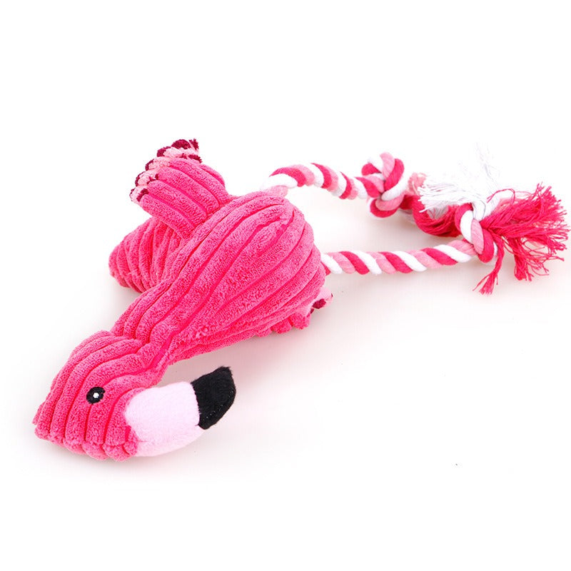 FlamingoBFF Plush Squeaky Dog Toy 🦩🐶 — Cuddly Corduroy Chew & Comfort Toy for Dogs & Cats