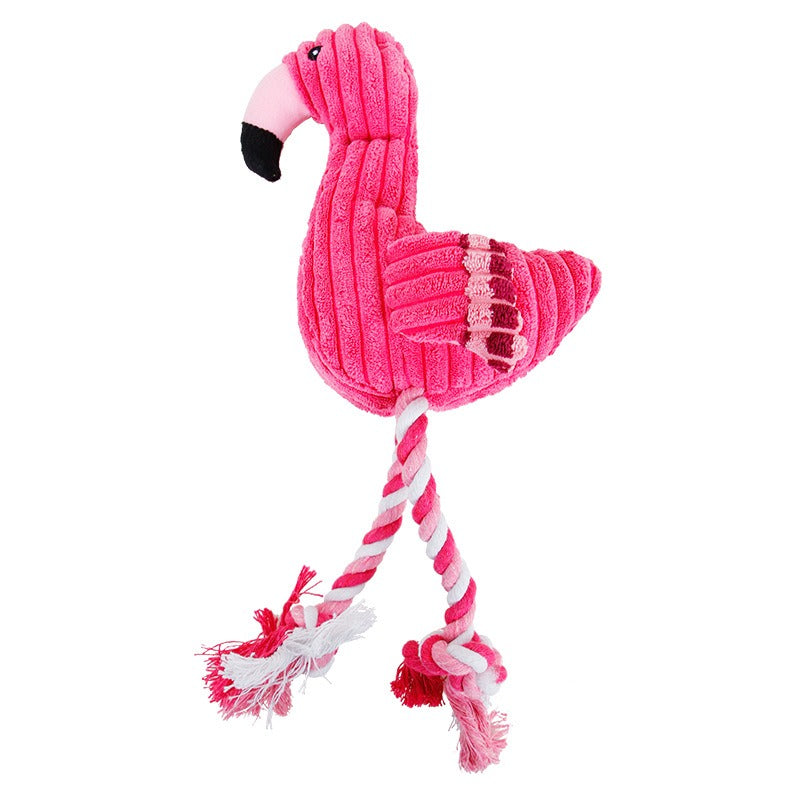 FlamingoBFF Plush Squeaky Dog Toy 🦩🐶 — Cuddly Corduroy Chew & Comfort Toy for Dogs & Cats