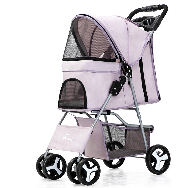 🐾 The Rolls-Royce of Pet Strollers – Foldable 4-Wheel Cart for Cats & Dogs 🐶🐱