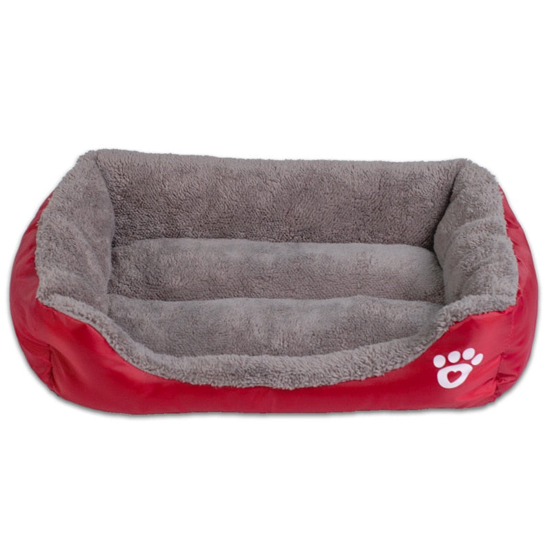 PawPrint Fleece Pet Sofa Bed 🐾🛋️ — Waterproof Non-Slip Warm Nest for Dogs & Cats, 11 Colors