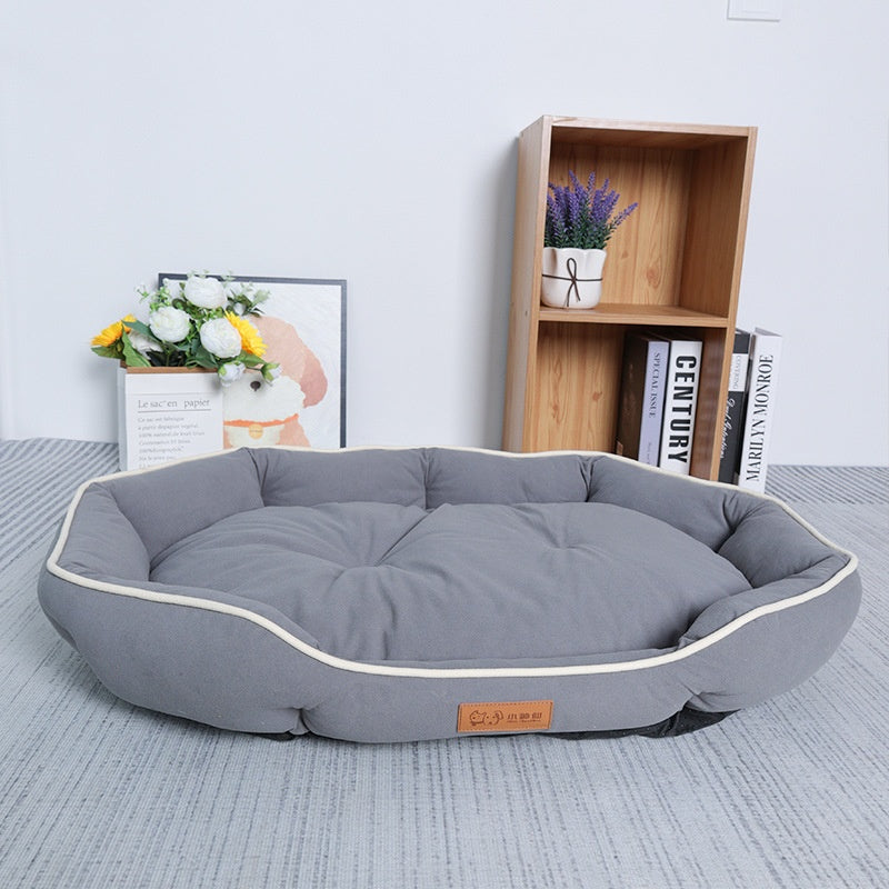 OvalNest Suede Dog Bed 🫖🐾 — Soft Plush Pet Nest for Small, Medium & Large Dogs