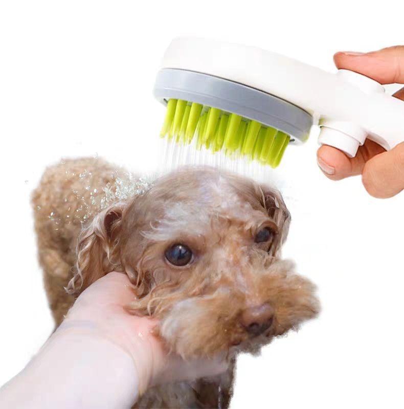 AquaScrub Pet Shower Brush & Nozzle 🚿🐶 — Massage Bath Brush for Dogs & Cats