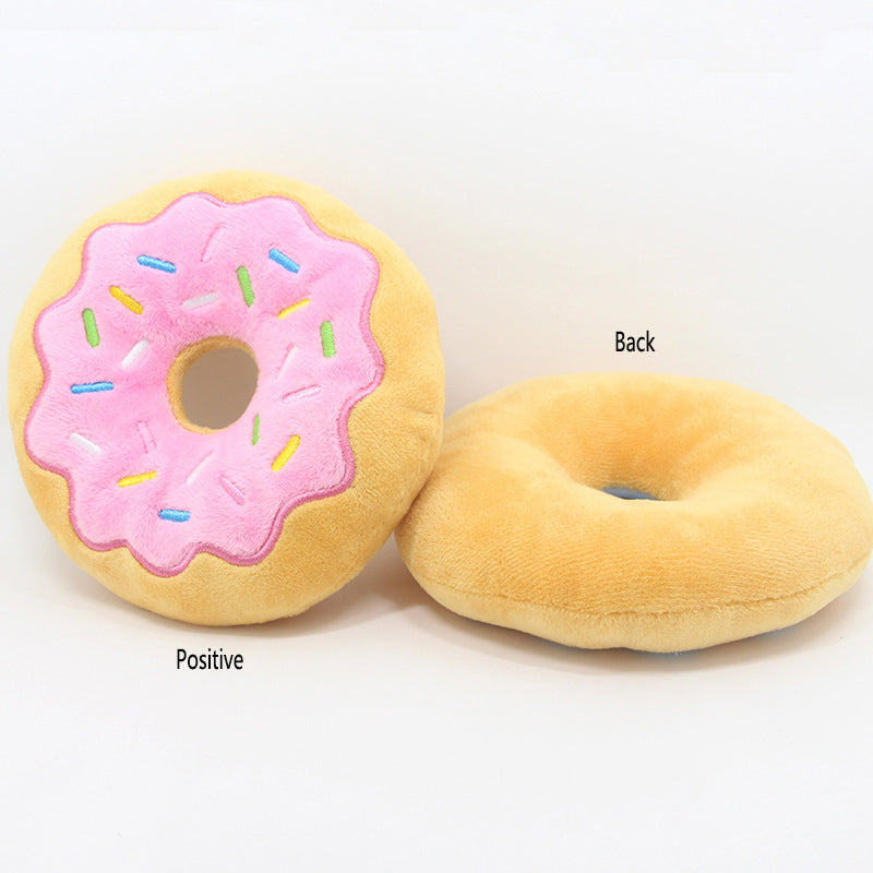DonutDream Plush Squeaky Dog Toy 🥩🐶 — Soft Holiday Donut Chew & Comfort Toy